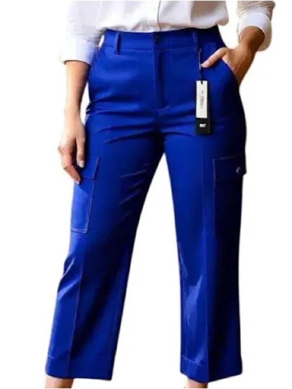 NWT ✨ Liverpool Women's Royal Blue Cropped Cargo utility  Pants size 27/4